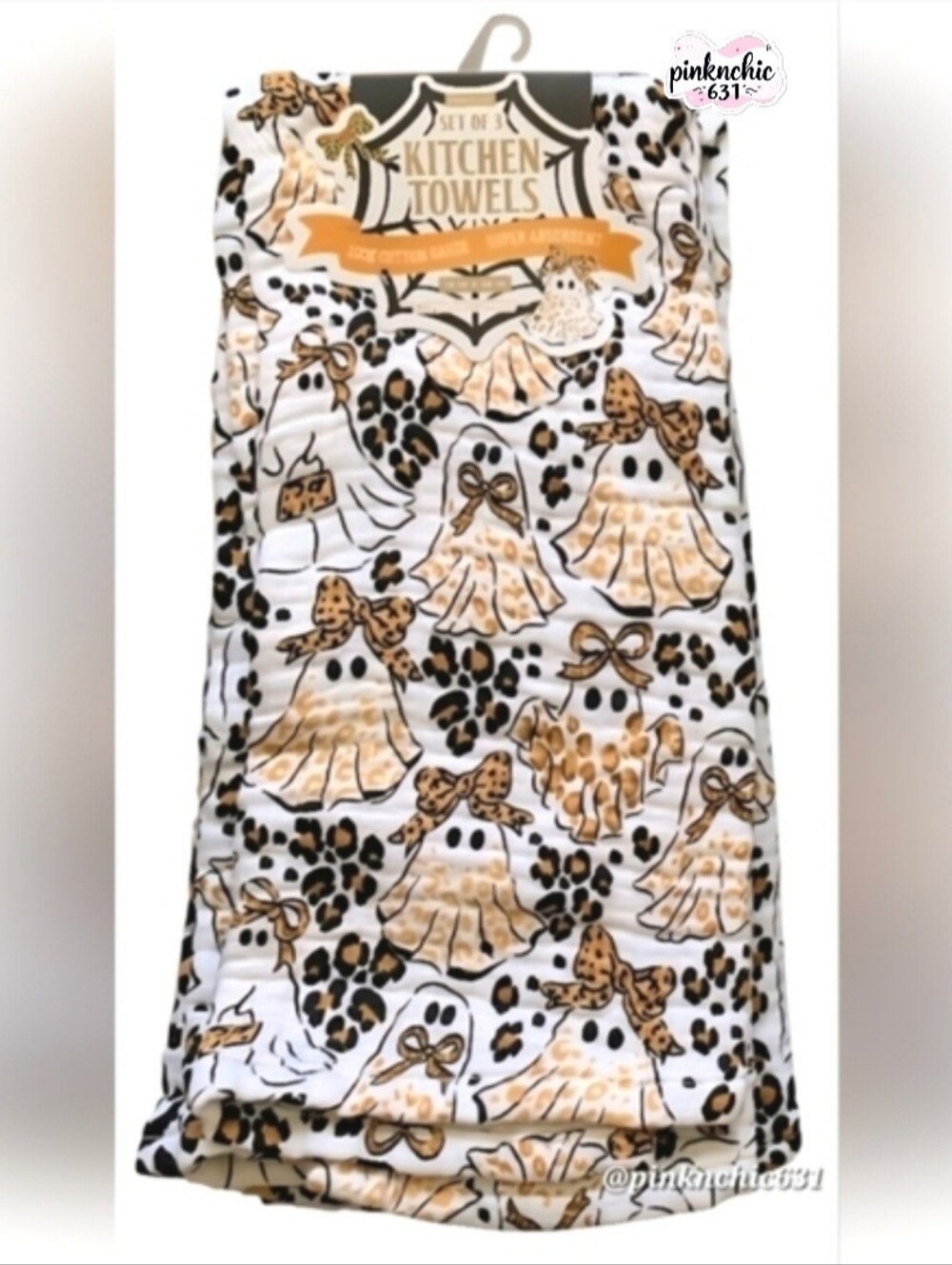 Envogue Cotton Gauze Ghost Cheetah Leopard Print Halloween Kitchen Towels